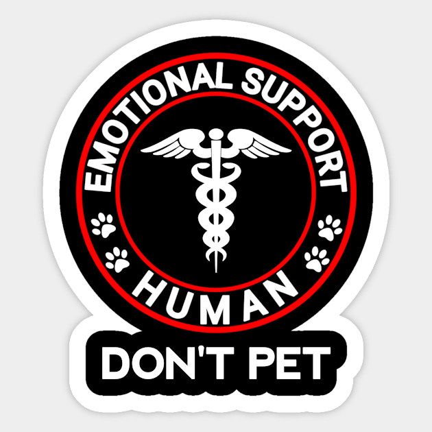 Emotional support human do not pet funny Sticker by siliana